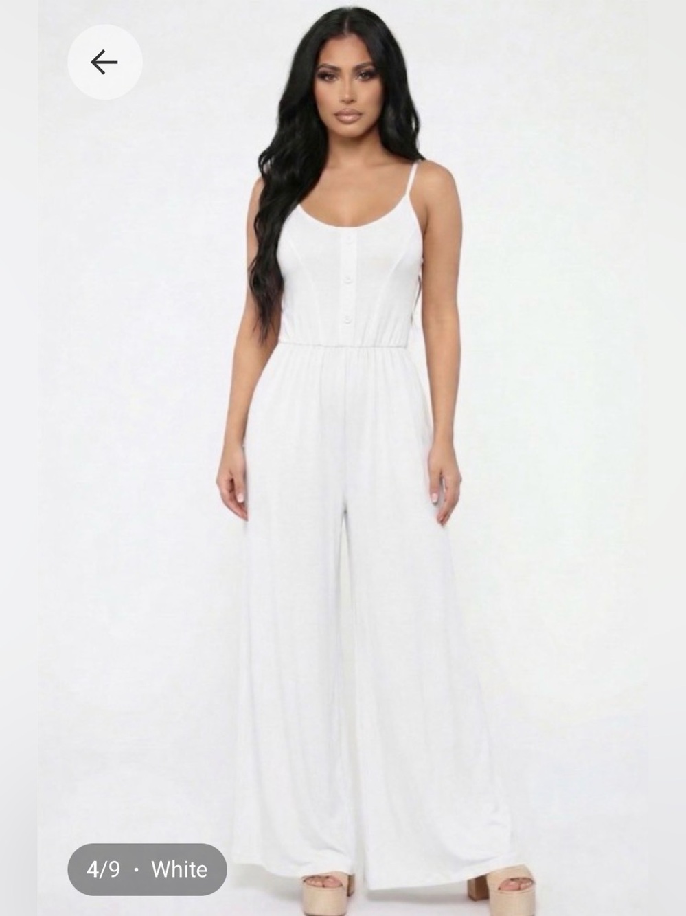 Sleek White Spaghetti-Strap Wide-Leg Jumpsuit